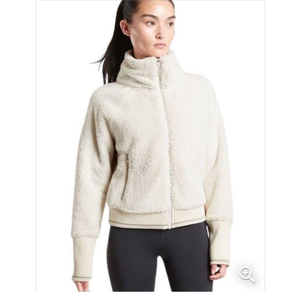 NWOT Athleta Cloud Fleece Zip Up Sweatshirt- LG